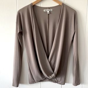 Grey Mocha Abercrombie Wrap Top XS